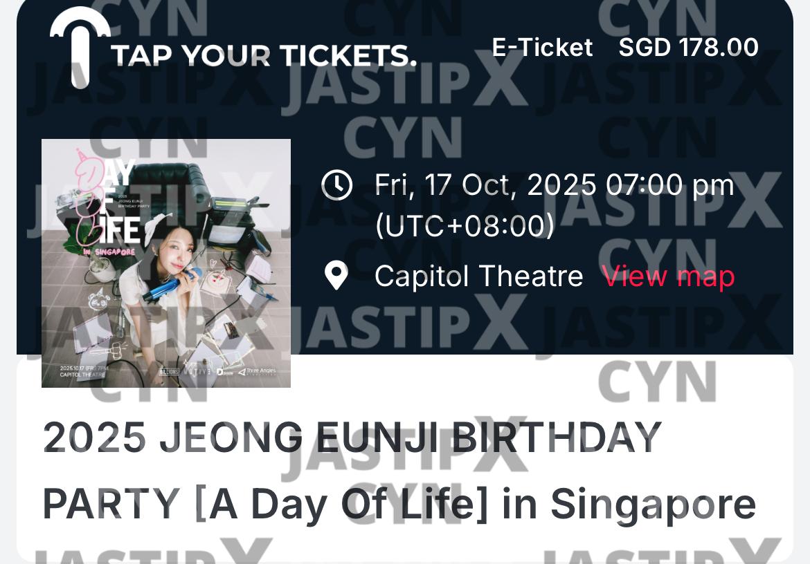 Jeong Eun Ji birthday party tickets
